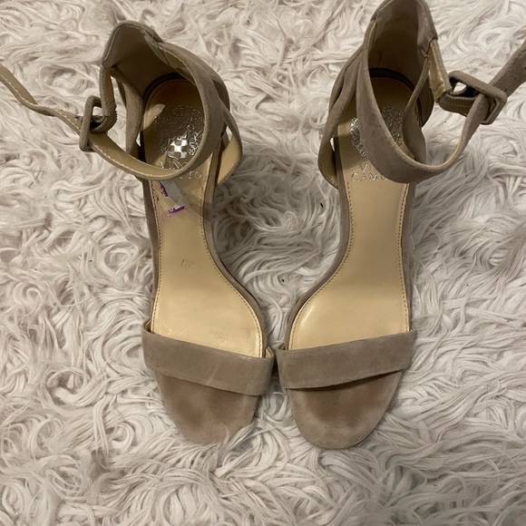 Vince Camuto Nude Suede Heels - Picture 1 of 4